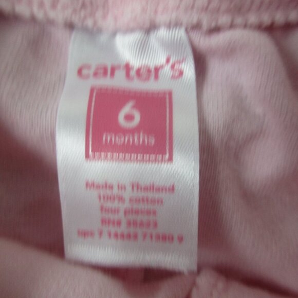 Lot of 2 Carter's Leggings Pants Baby Girls 6 Month Pink White Polka Dot Pull-On - Picture 2 of 3